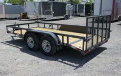 6.4x14 Grey Dovetail Utility Trailer (2) 3,500 Lb Axles -Tool Comprehensive grey6x14tan5