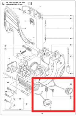 Husqvarna Fuel Oil Cap For 240 235 Chainsaws 580494101 -Tool Comprehensive husqvarana 545070801 pts. dia. 1