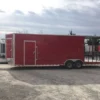 8.5' X 28' Victory Red Porch Style Enclosed Trailer Storage