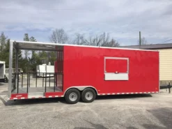 8.5' X 28' Victory Red Porch Style Enclosed Trailer Storage -Tool Comprehensive img 0106