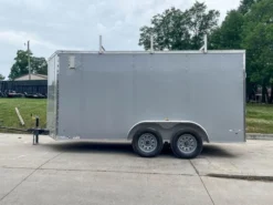 7x14 Enclosed V-Nose Trailer Silver With Ladder Racks (2) 3,500lb Axles Storage -Tool Comprehensive img 7969