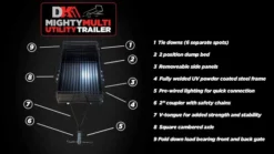 MMT5X7 Multi-Purpose 4.5' X 7.5' Steel Utility Trailer -Tool Comprehensive mmt5x7 dk2 multi utility trailer features