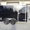 Enclosed Trailer 8.5'x12' Black - V-Nose Equipment Hauler Storage