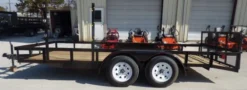 Utility Trailer 6.4x16 Dove Tail Double Axle Includes Gate And Trimmer Racks -Tool Comprehensive p1000468