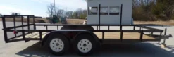 Utility Trailer 6.4x16 Dove Tail Double Axle Includes Gate And Trimmer Racks -Tool Comprehensive p1000473