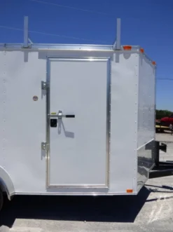 7x14 Enclosed Trailer White V-Nose Ladder Racks (2) 3500lb Axles Storage -Tool Comprehensive p1250443edited
