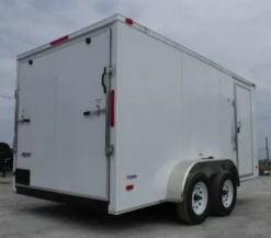 Enclosed Trailer 7'x14' White - V-Nose Lawn Mower Cargo Trailer Storage -Tool Comprehensive p1300106
