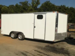 Enclosed Trailer 8.5'x18' White - Car ATV Bike Hauler - 3500 Lb Axles Storage -Tool Comprehensive p8190131 1 2