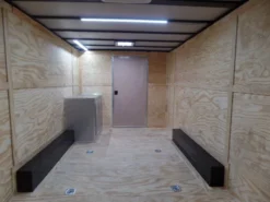 Enclosed 8.5x28 Med. Charcoal Equipment Trailer Storage