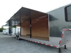 8.5 X 48 Charcoal Grey Enclosed Trailer Storage