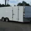 Enclosed Trailer 8.5'x18' White - Motorcycle Car Equipment Hauler Storage