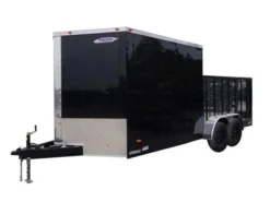 Enclosed Utility Hybrid Trailer 7'x18' With Side Door- Lawn Mower Equipment Hauler Storage